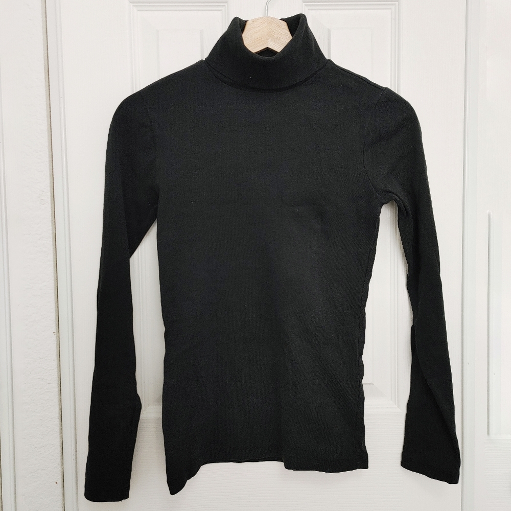 j crew perfect-fit ribbed cotton slim turtleneck top